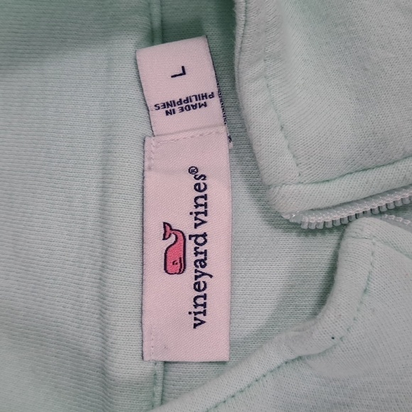 Vineyard Vines Women's 1/4 zip mint green LG casual preppy pullover sweatshirt - Picture 6 of 6